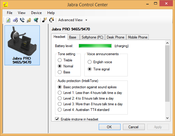 Jabra PC Suite - Control Center